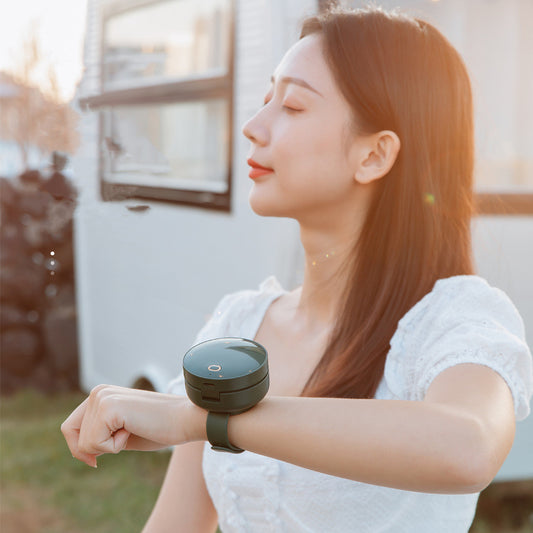 USB Portable Leafless Wrist Fan Mirror