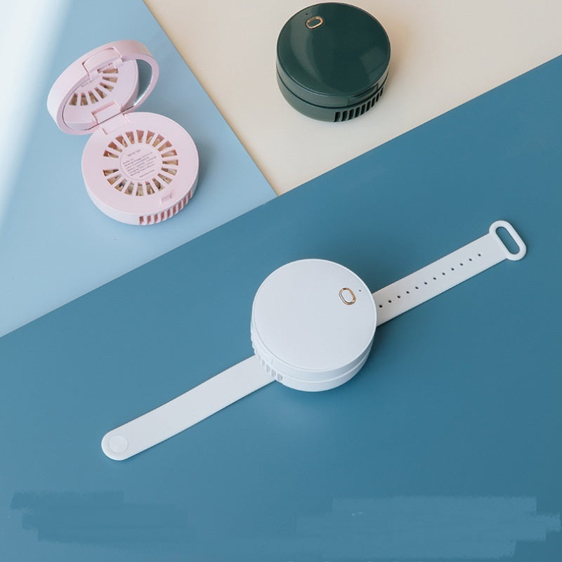 USB Portable Leafless Wrist Fan Mirror