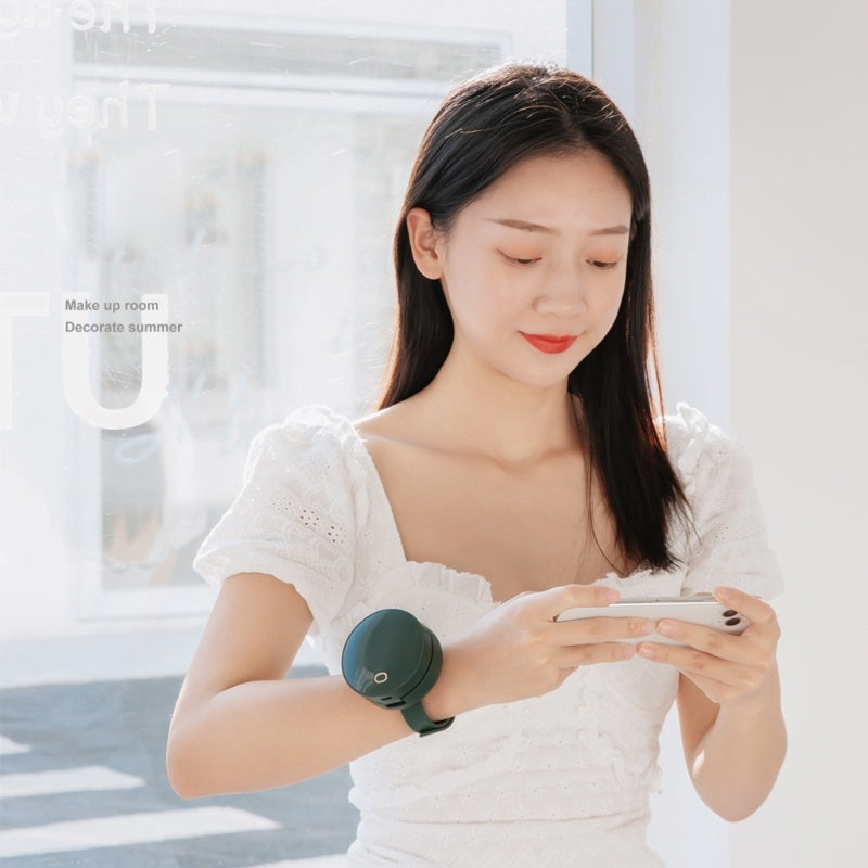 USB Portable Leafless Wrist Fan Mirror