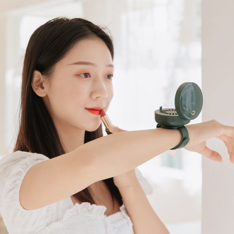 USB Portable Leafless Wrist Fan Mirror