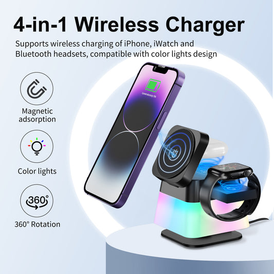 4-In-1 Rotatable Wireless Charger Stand